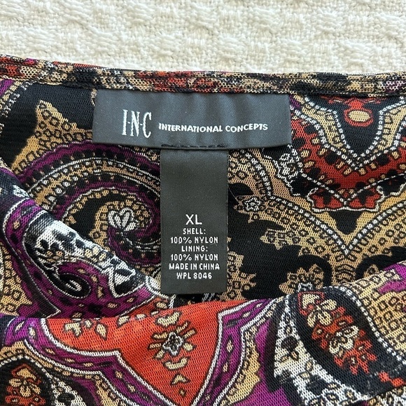 I.N.C /Purple Paisley Open Chest Blouse/ beautiful/ size XL - Picture 7 of 11